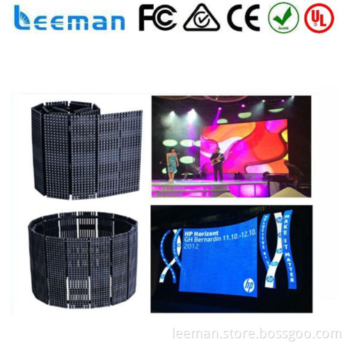 flexible soft display 2015 Leeman P20 DIP RGB indoor hd video wall screen